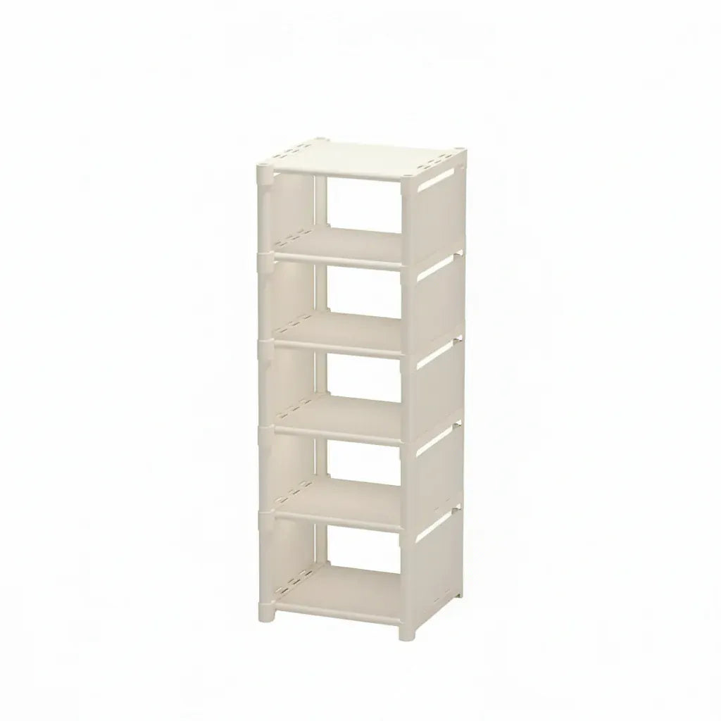 Étagère à Chaussures 6 Niveaux - Structure Métallique Blanche avec Tablettes en Tissu Renforcé