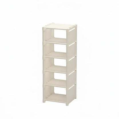 Étagère à Chaussures 6 Niveaux - Structure Métallique Blanche avec Tablettes en Tissu Renforcé