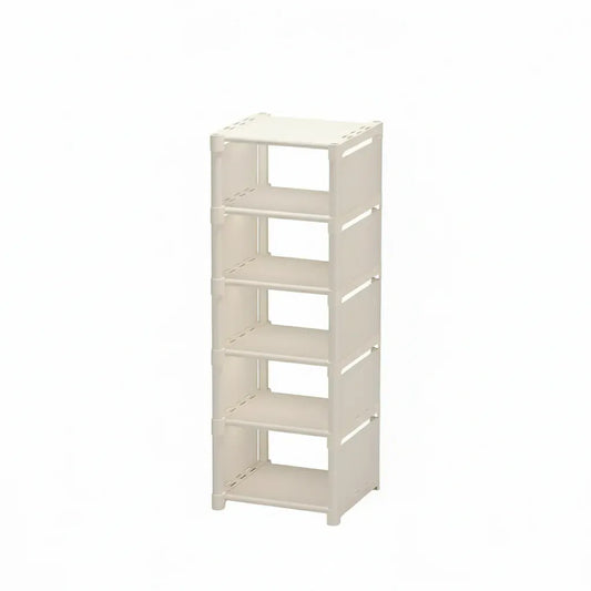 Étagère à Chaussures 6 Niveaux - Structure Métallique Blanche avec Tablettes en Tissu Renforcé