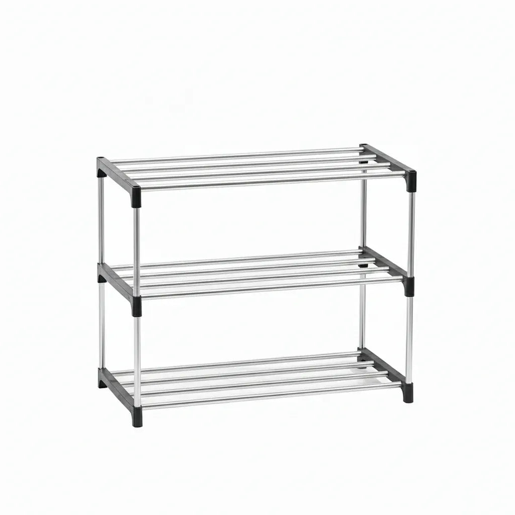 Étagère à Chaussures Modulaire 3 Niveaux Noir - Rangement Intelligent et Gain d'Espace