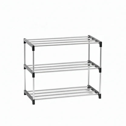 Étagère à Chaussures Modulaire 3 Niveaux Noir - Rangement Intelligent et Gain d'Espace