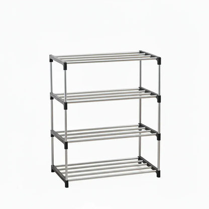 Étagère à Chaussures Modulaire 4 Niveaux Noir - Rangement Intelligent et Gain d'Espace