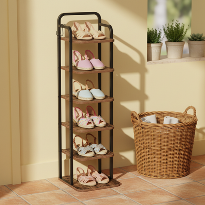 Étagère à Chaussures Verticale 6 Niveaux Réglables