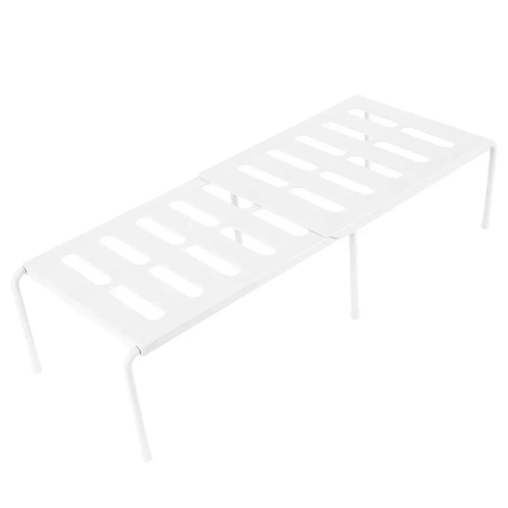 Étagère Extensible de Rangement Cuisine en ABS Blanc - Organiseur d'Épices et Accessoires
