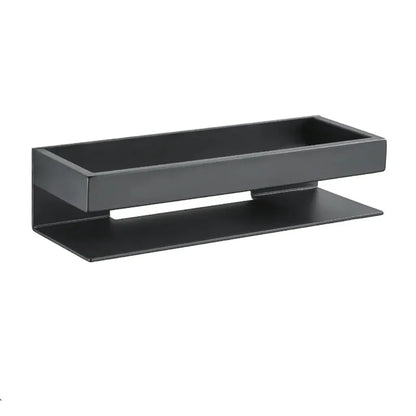 Étagère Murale Salle de Bain Noire en Aluminium et Acier Inoxydable – Design Moderne et Durable 30 Cm
