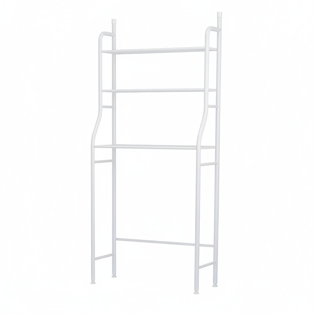 Étagère WC 3 Niveaux en Fer Blanc — Rangement Toilettes et Lave-Linge