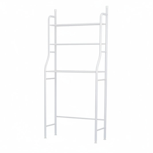 Étagère WC 3 Niveaux en Fer Blanc — Rangement Toilettes et Lave-Linge