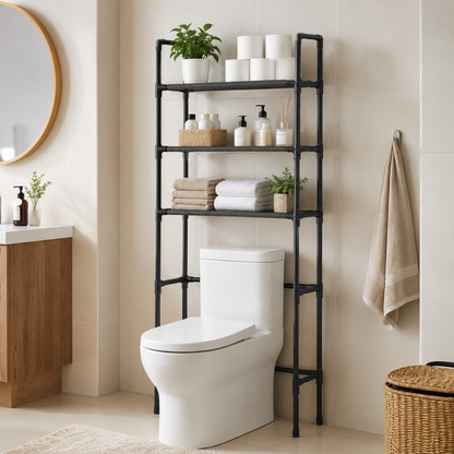 Étagère WC Sans Perçage — Rangement Multi-Niveaux en Plastique PP 1 