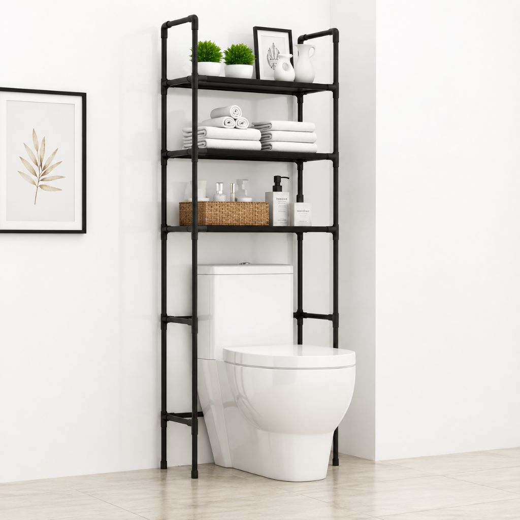 Étagère WC Sans Perçage — Rangement Multi-Niveaux en Plastique PP 2 