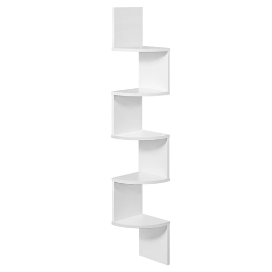 Étagère d'angle 5 niveaux blanc — Rangement mural design