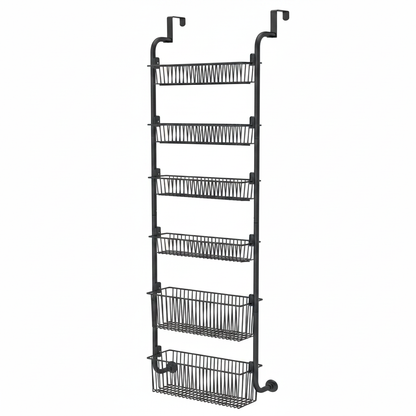 Étagère de Rangement Cuisine Suspendue 6 Niveaux – Acier Carbone