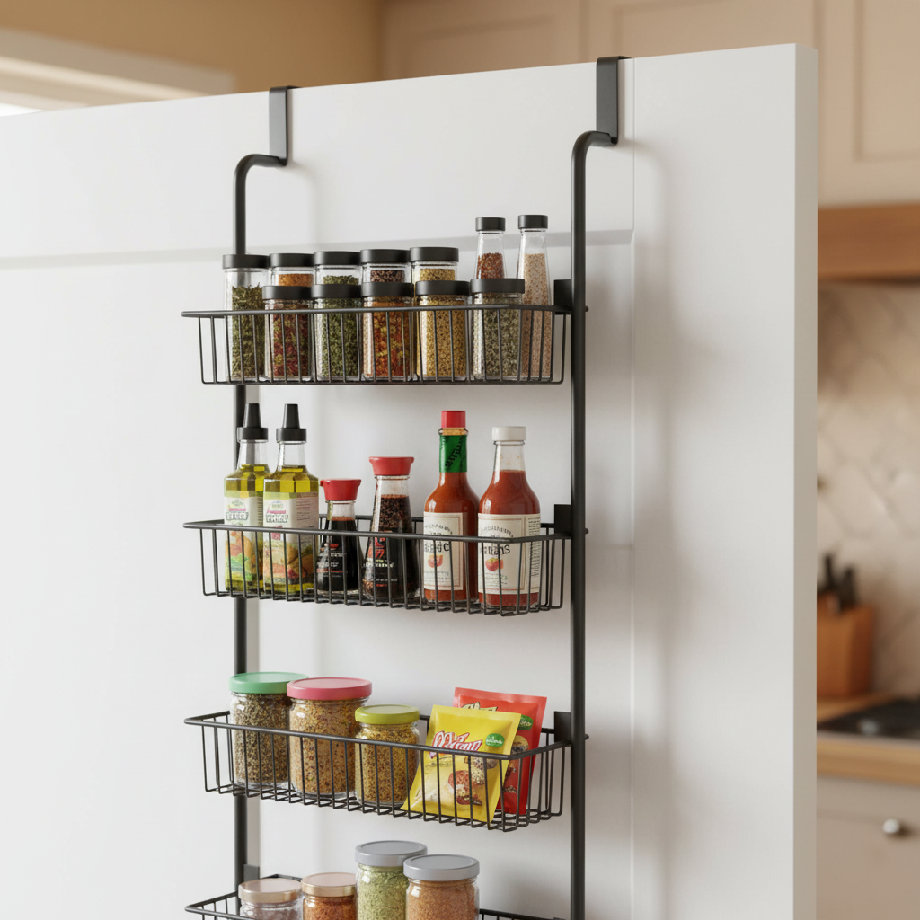 Étagère de Rangement Cuisine Suspendue 6 Niveaux – Acier Carbone 1