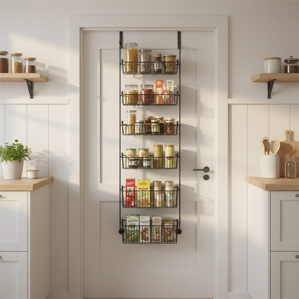 Étagère de Rangement Cuisine Suspendue 6 Niveaux – Acier Carbone 2