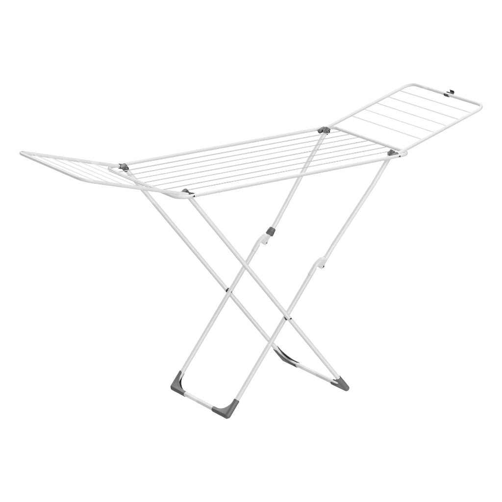 Étendoir à Linge Extensible Pliable – Structure Acier Renforcé, 18 m² de Séchage Blanc Ivoire