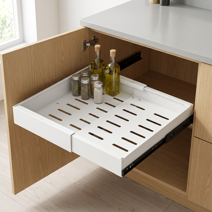 Tiroir blanc dans une cuisine scandinave
