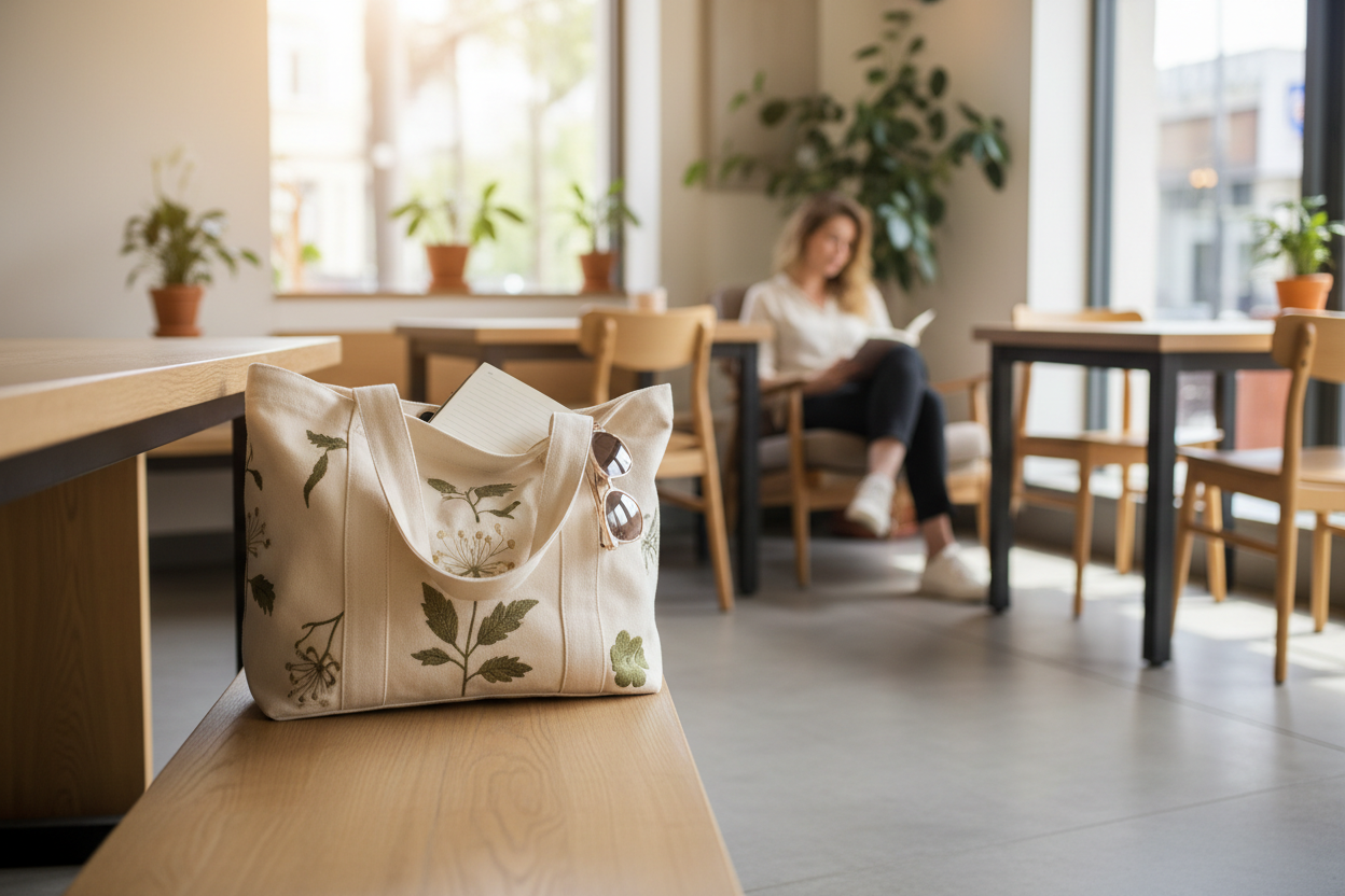 Tote bag lifestyle café