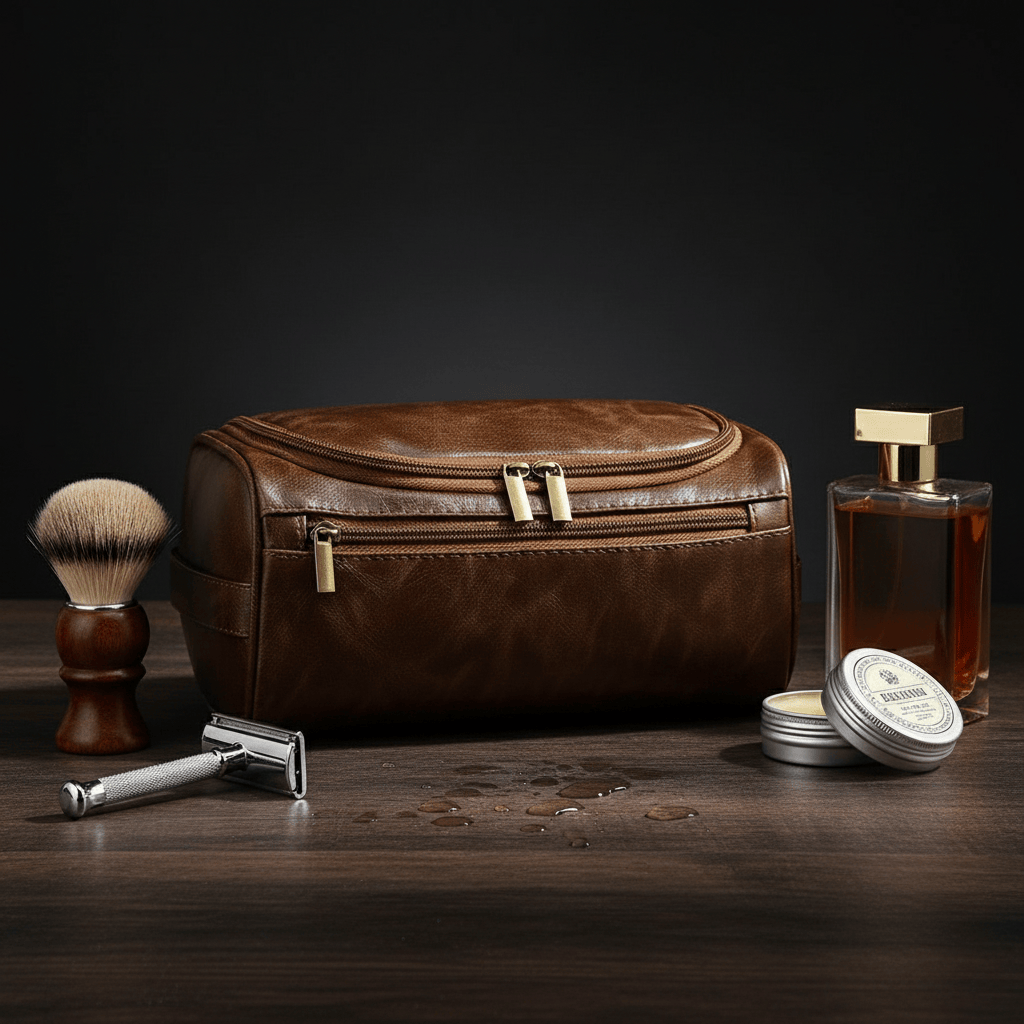 Trousse avec accessoires de toilette