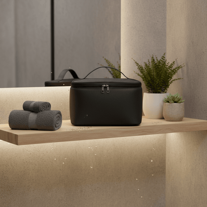 Trousse dans salle de bain spa