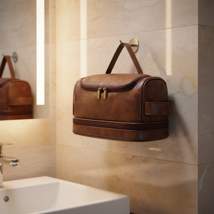 Trousse marron foncé suspendue