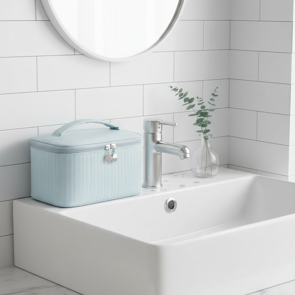 Trousse près du lavabo