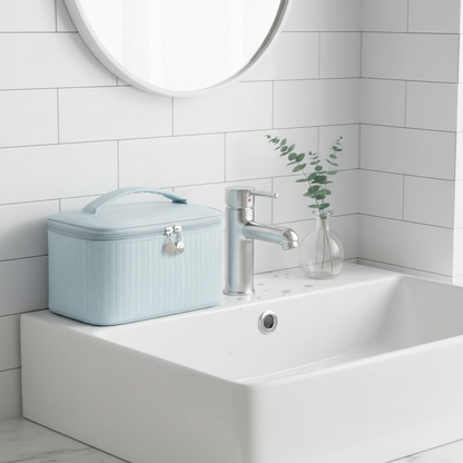 Trousse près du lavabo