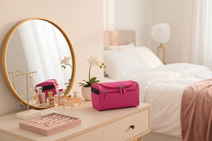 Trousse rose coiffeuse
