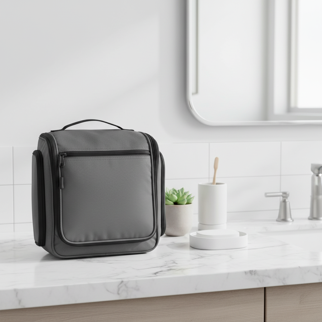 Trousse sur comptoir marbre