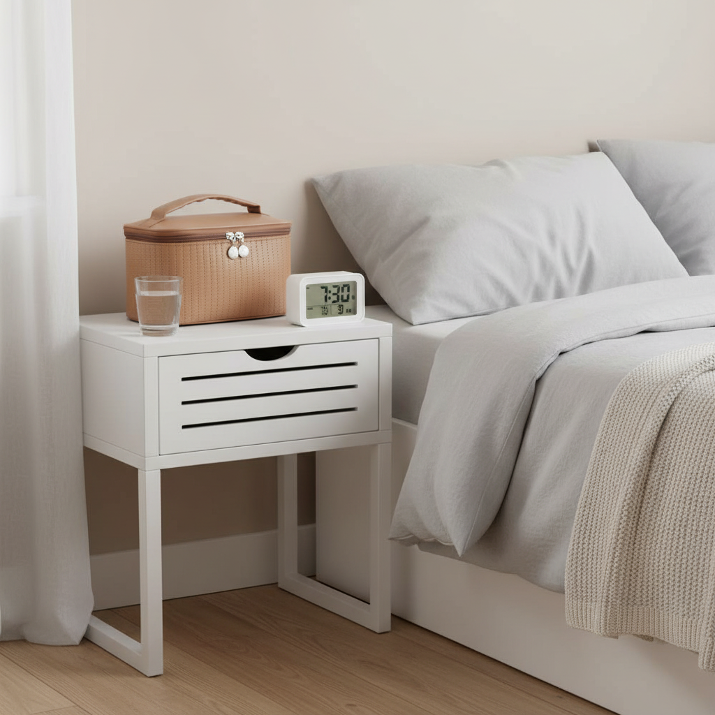 Trousse sur table de chevet