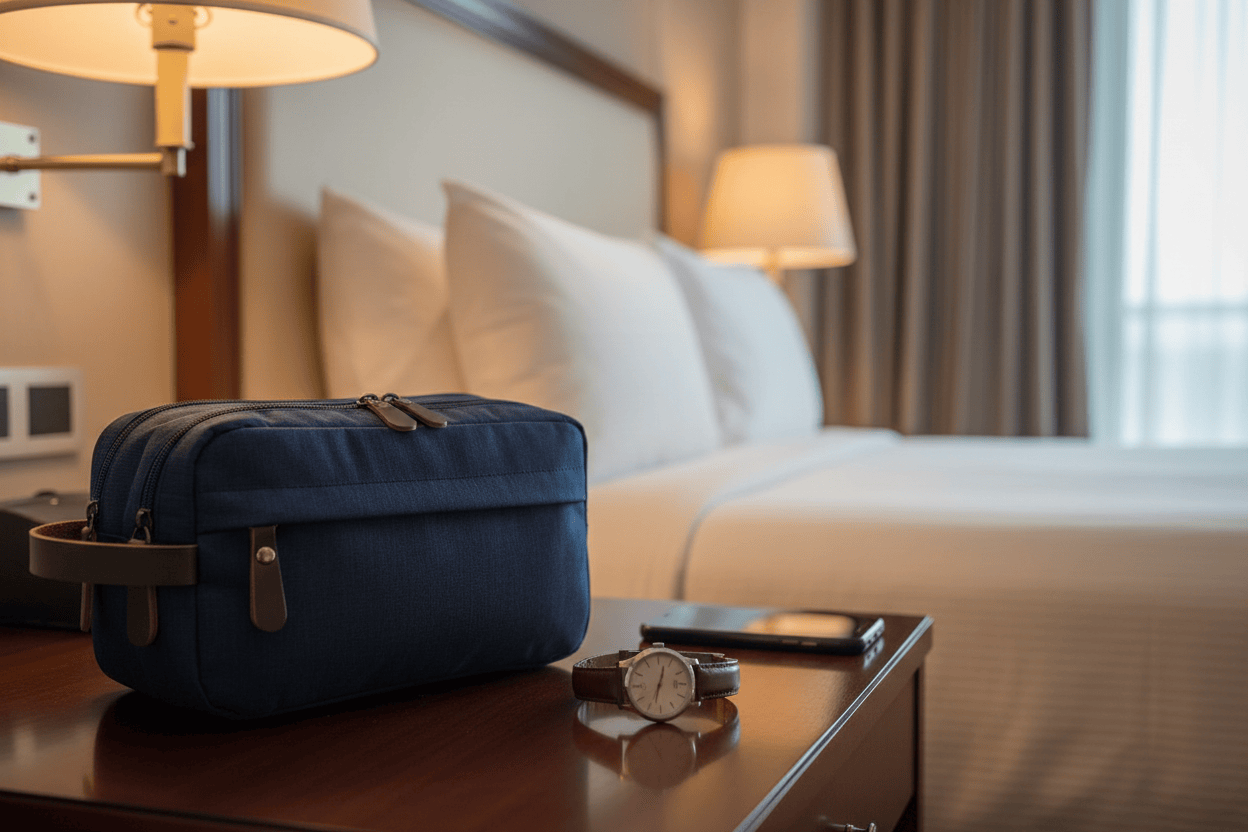 Trousse sur table de nuit