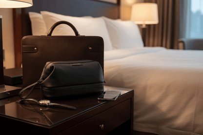 Trousse sur table de nuit