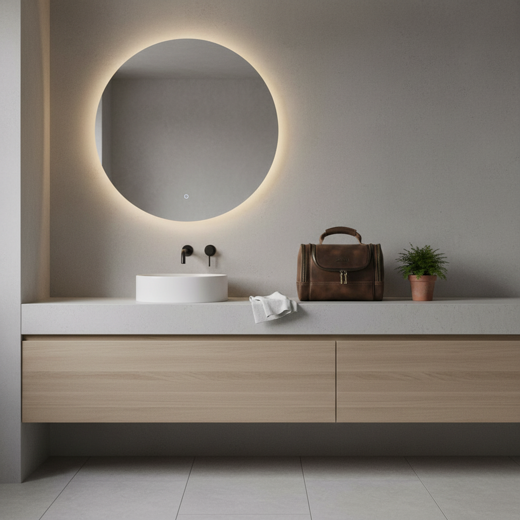 Trousse sur étagère en béton