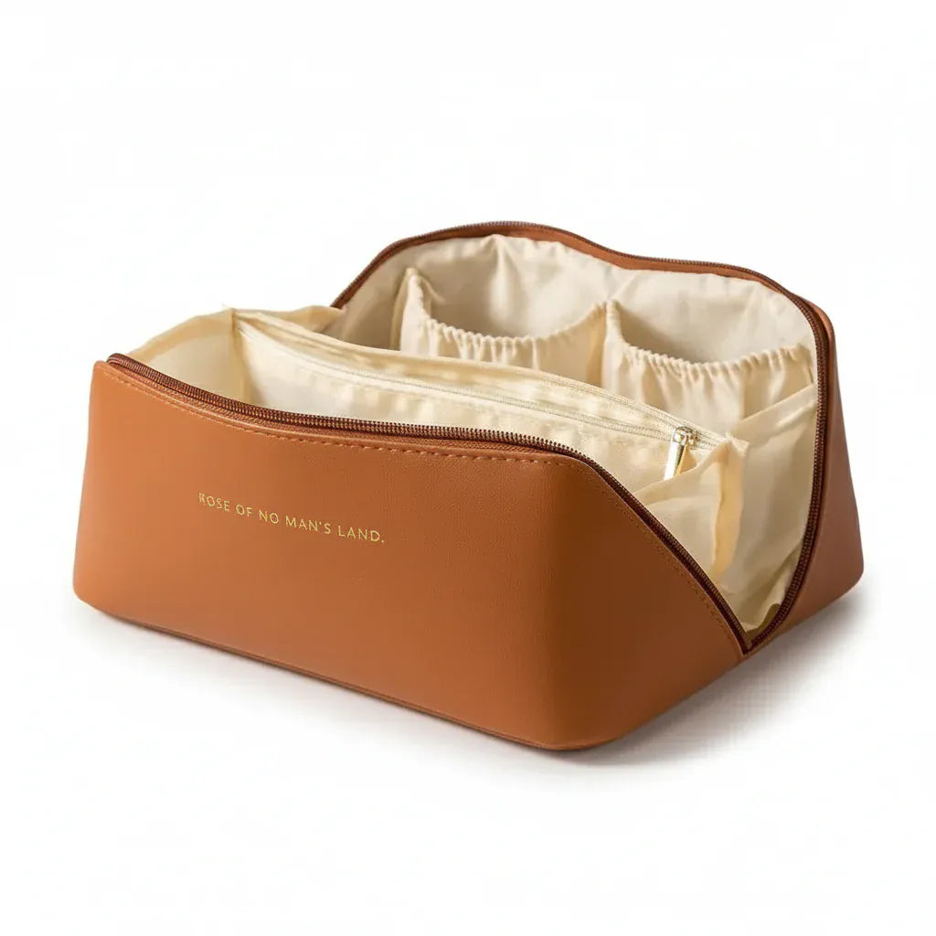 trousse-toilette-femme-polyester marron