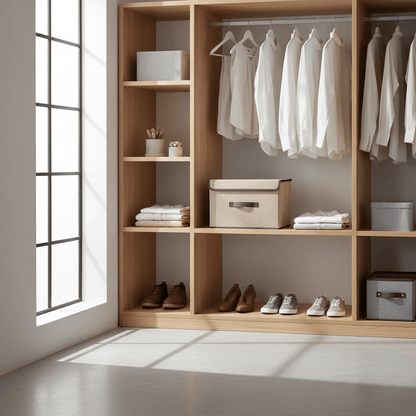 Une boîte beige pliable