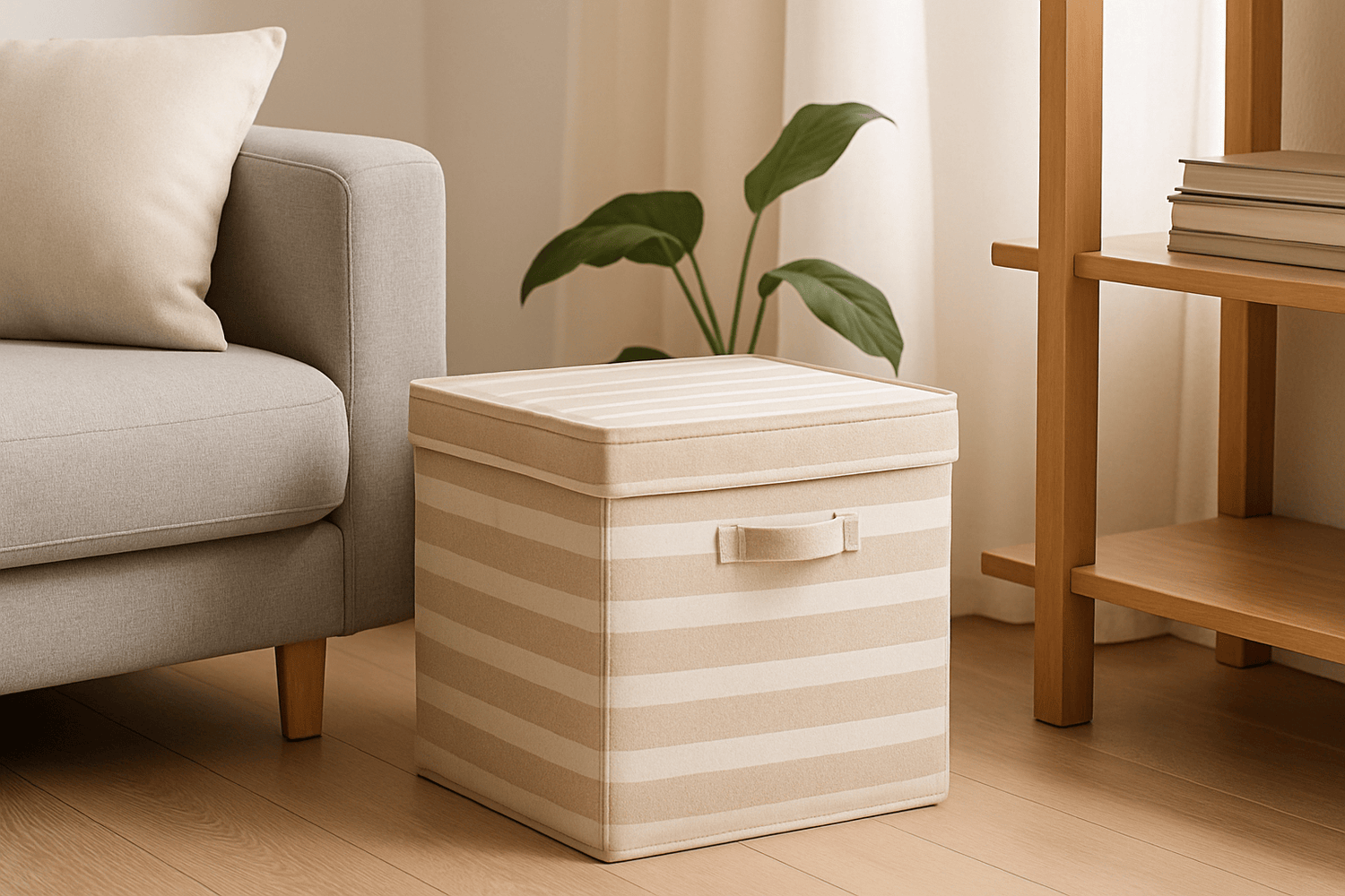 Une boîte rayée dans intérieur moderne