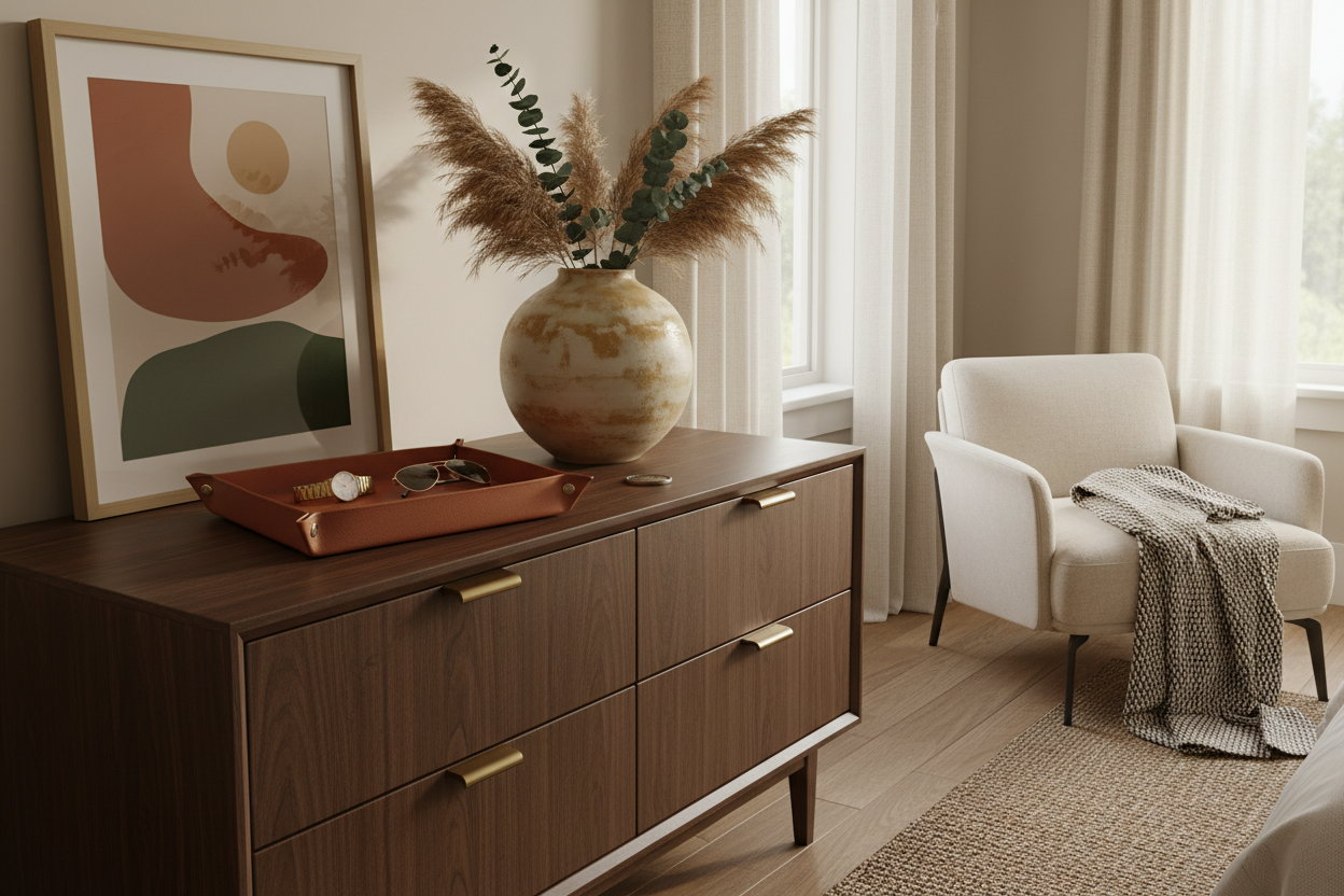 Vide-poche cuir chambre lifestyle