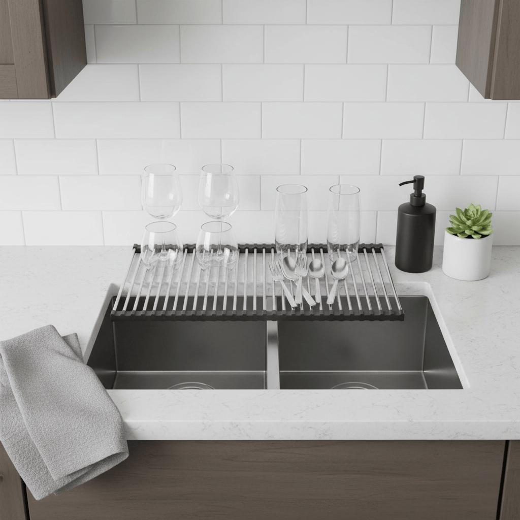 Vue du dessus de l'égouttoir